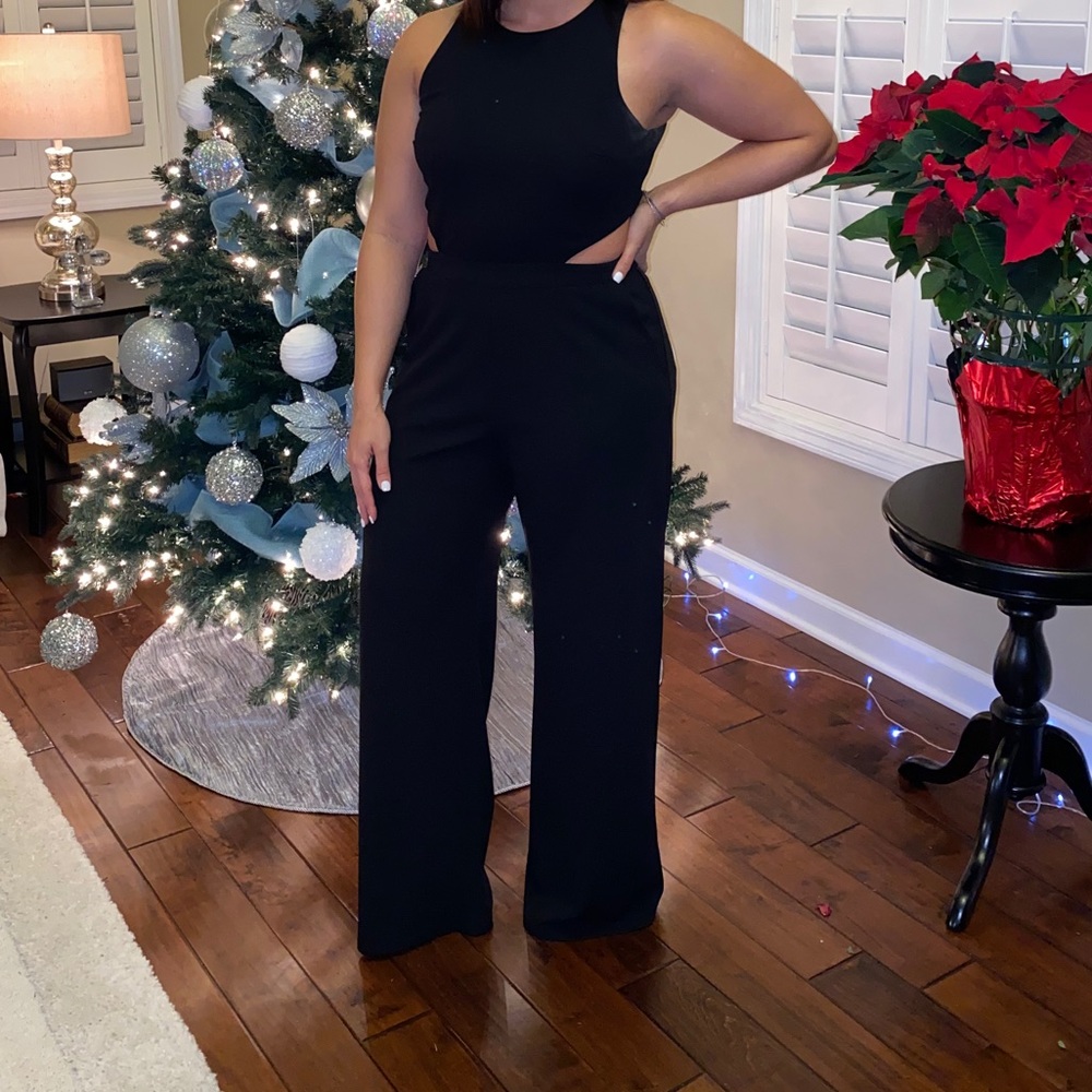 EXPRESS black jumpsuit with cut outs